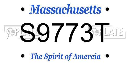 S9773T Massachusetts License Plate