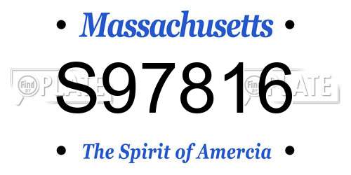 S97816 Massachusetts License Plate