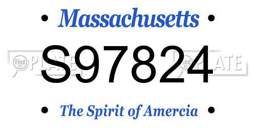 S97824 Massachusetts License Plate