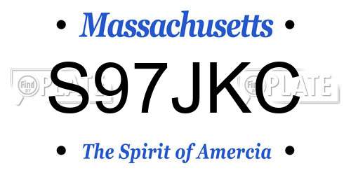 S97JKC Massachusetts License Plate