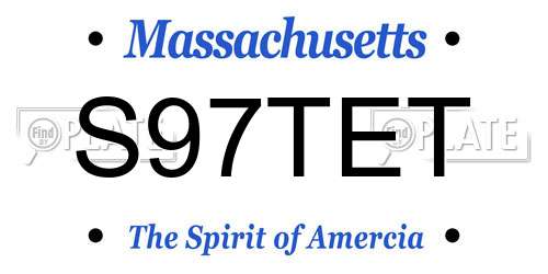 S97TET Massachusetts License Plate