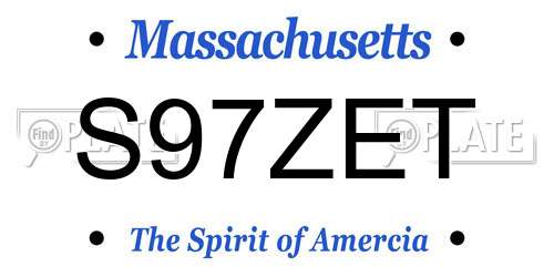 S97ZET Massachusetts License Plate