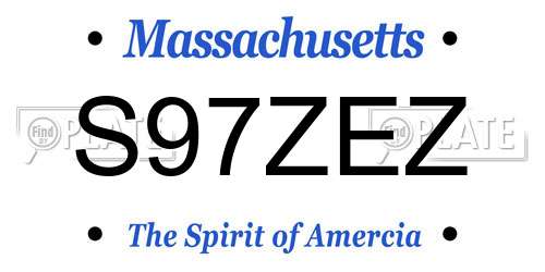 S97ZEZ Massachusetts License Plate