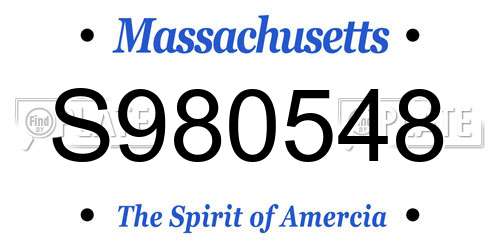 S980548 Massachusetts License Plate