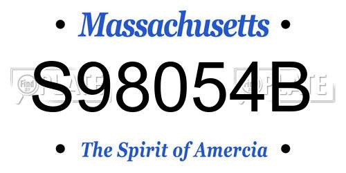 S98054B Massachusetts License Plate