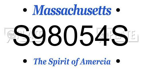 S98054S Massachusetts License Plate