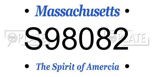 S98082 Massachusetts License Plate