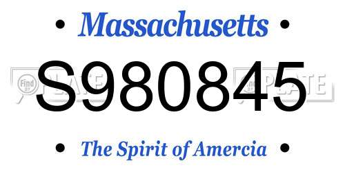 S980845 Massachusetts License Plate