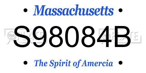 S98084B Massachusetts License Plate