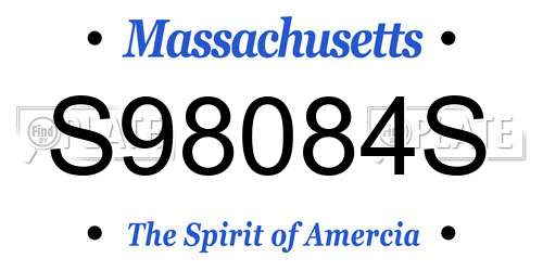 S98084S Massachusetts License Plate