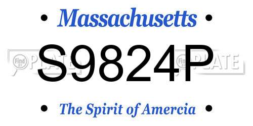 S9824P Massachusetts License Plate