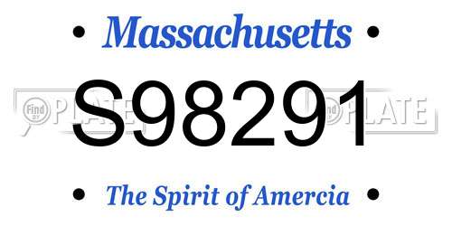 S98291 Massachusetts License Plate