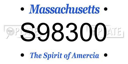S98300 Massachusetts License Plate