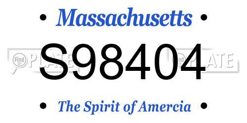 S98404 Massachusetts License Plate