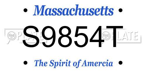 S9854T Massachusetts License Plate