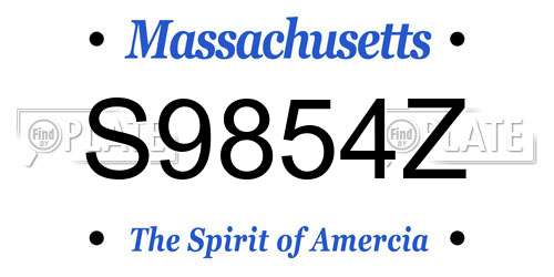 S9854Z Massachusetts License Plate