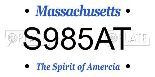 S985AT Massachusetts License Plate