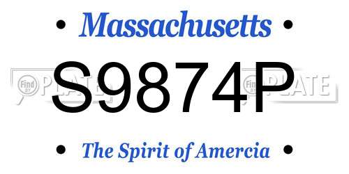 S9874P Massachusetts License Plate