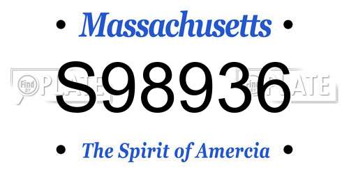 S98936 Massachusetts License Plate