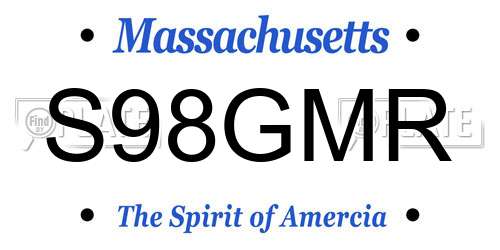 S98GMR Massachusetts License Plate