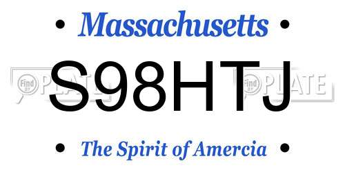 S98HTJ Massachusetts License Plate