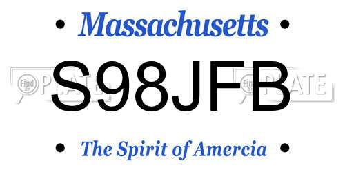 S98JFB Massachusetts License Plate