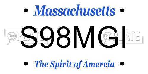 S98MGI Massachusetts License Plate