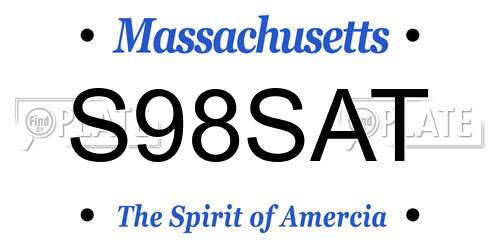 S98SAT Massachusetts License Plate