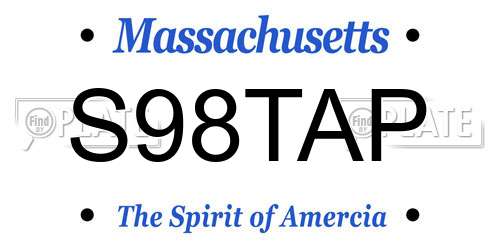 S98TAP Massachusetts License Plate