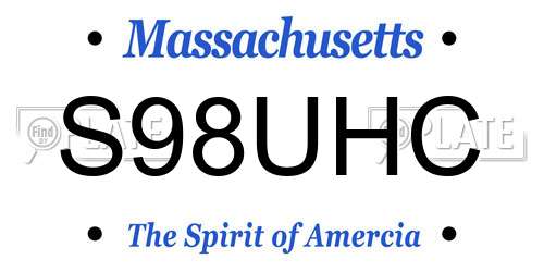 S98UHC Massachusetts License Plate