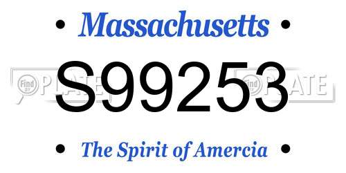 S99253 Massachusetts License Plate