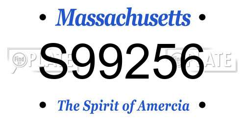 S99256 Massachusetts License Plate