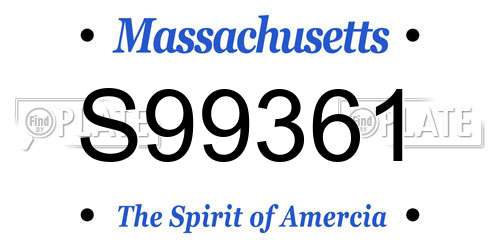 S99361 Massachusetts License Plate