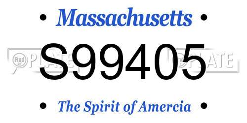 S99405 Massachusetts License Plate