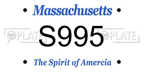 S995 Massachusetts License Plate