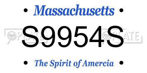 S9954S Massachusetts License Plate