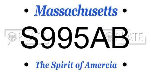 S995AB Massachusetts License Plate