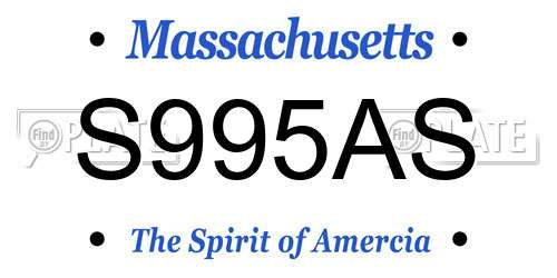 S995AS Massachusetts License Plate