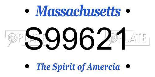 S99621 Massachusetts License Plate