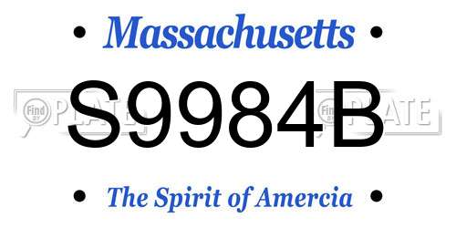 S9984B Massachusetts License Plate