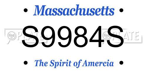 S9984S Massachusetts License Plate