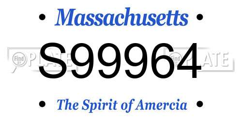 S99964 Massachusetts License Plate