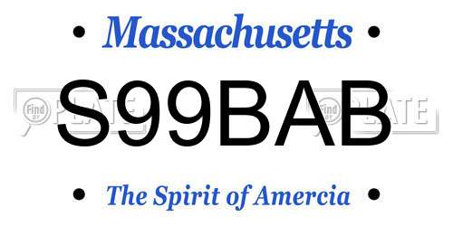 S99BAB Massachusetts License Plate