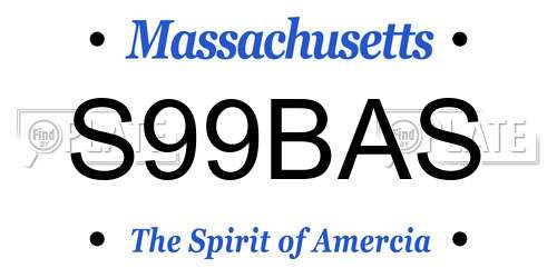 S99BAS Massachusetts License Plate