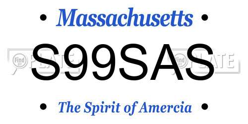 S99SAS Massachusetts License Plate