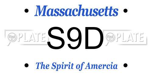 S9D Massachusetts License Plate