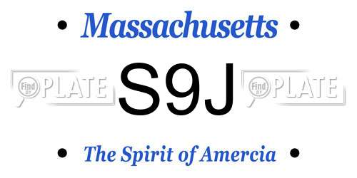 S9J Massachusetts License Plate
