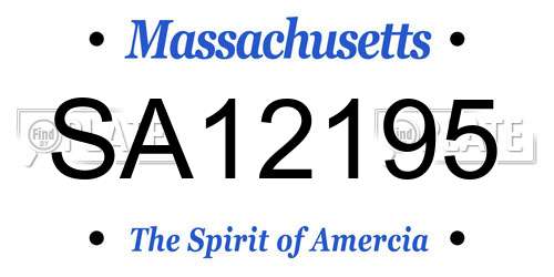 SA12195 Massachusetts License Plate