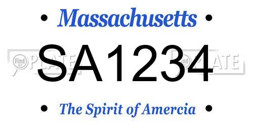 SA1234 Massachusetts License Plate