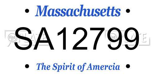 SA12799 Massachusetts License Plate